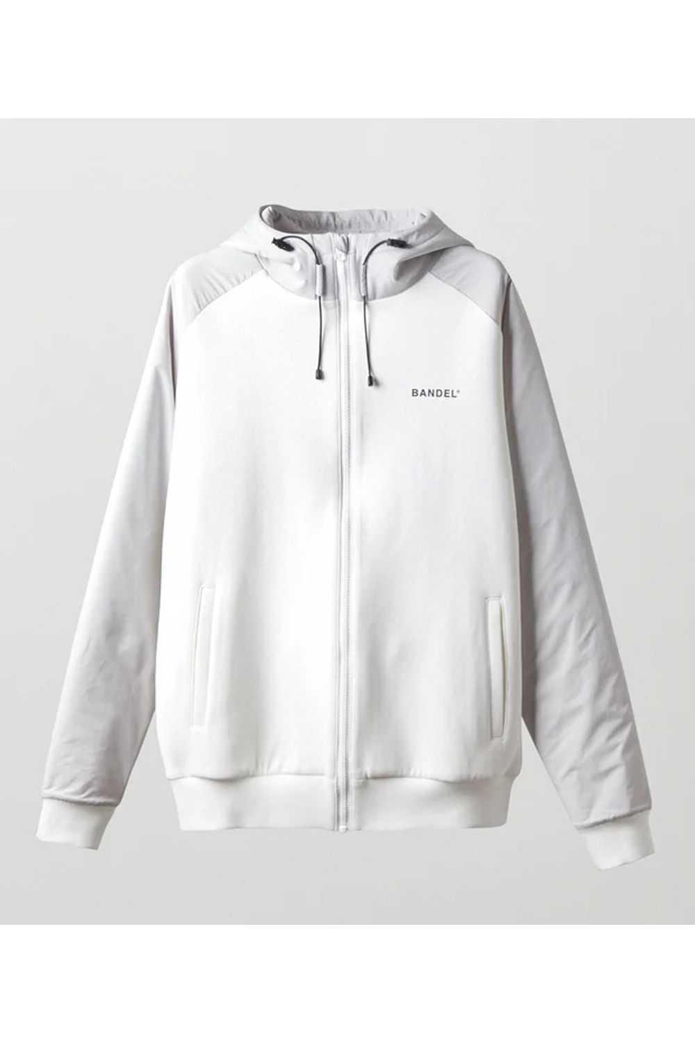 【25AW】 SWITCH RAGLAN SLEEVE ZIP HOODIE / ボンディング素材 ラグランスリーブ ハイネックジップフーディー (ホワイト)