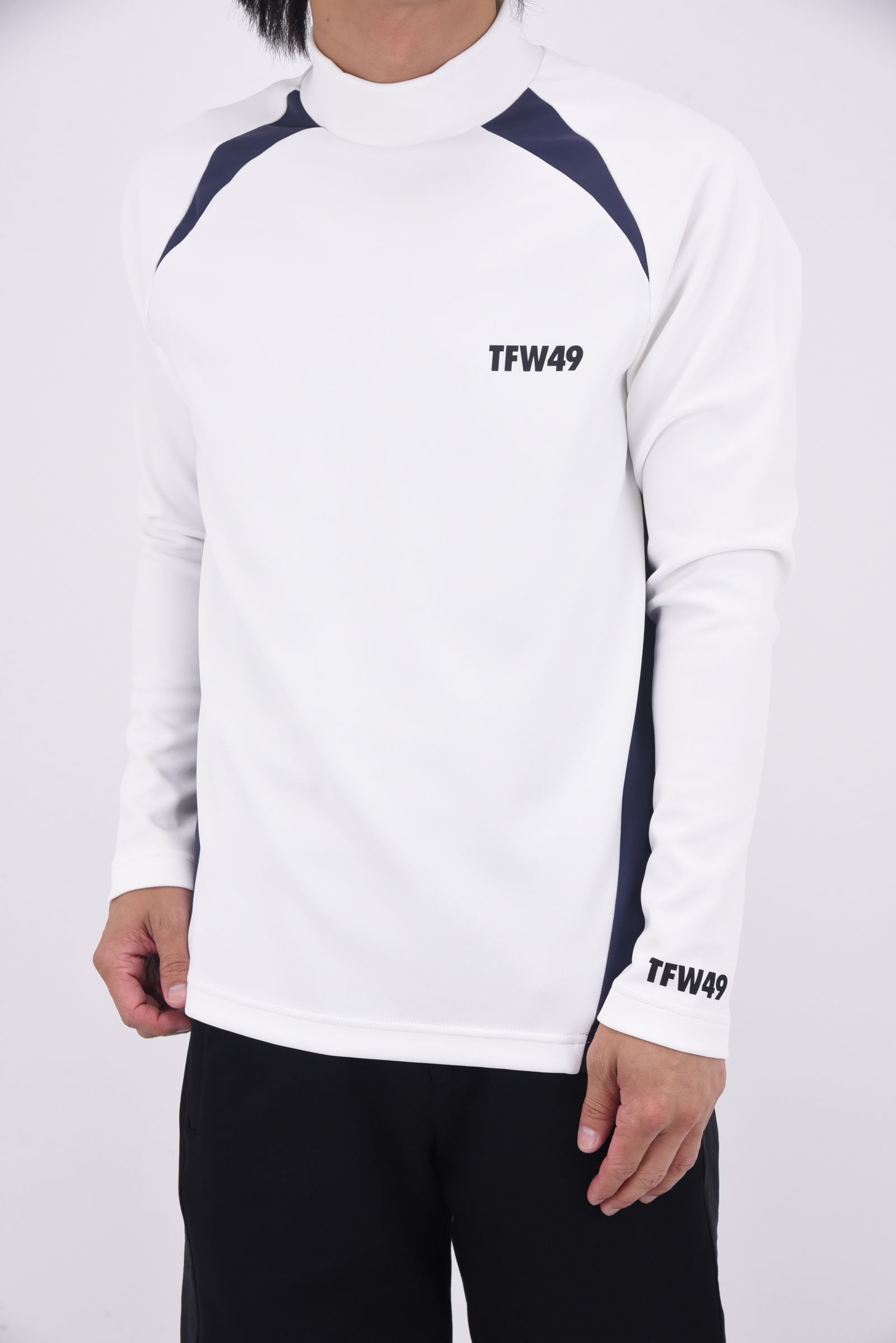 【25AW】 SIDE PANEL LONG SLEEVE MOCKNECK / サイドパネル モックネック ロングスリーブTシャツ (ホワイト)