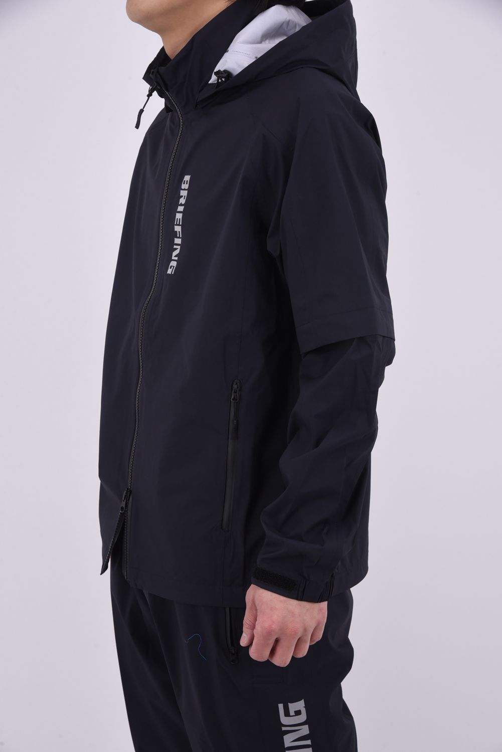 【26SS】 MEN'S WATERPROOF BLOUSON / マイクロリップナイロン 2WAYレインジャケット (ブラック)