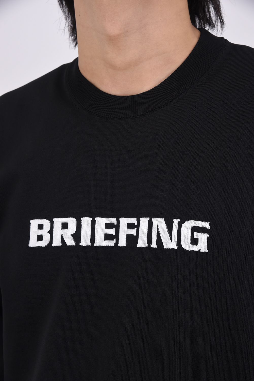 【26SS】 MEN'S WR CREWNECK KNIT / 超撥水糸 ブランドロゴジャカード クルーネックニット (ブラック)