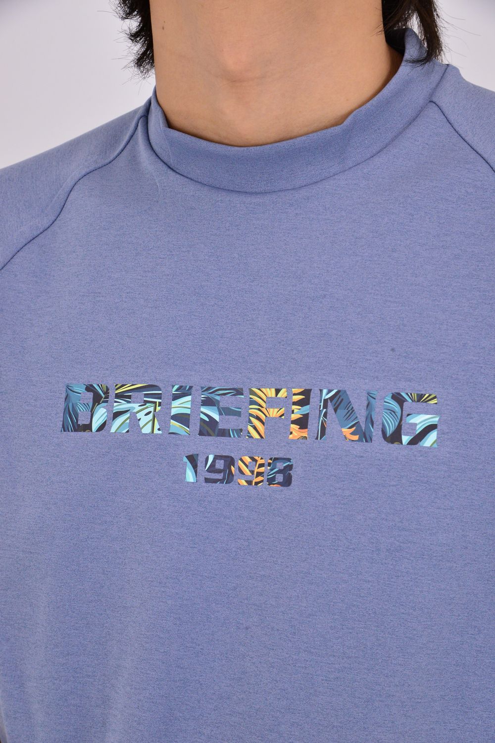 【26SS】 CR MS BOTANICAL LOGO HIGHNECK RF / ボタニカルロゴ モックネックTシャツ (ブルーグレー)