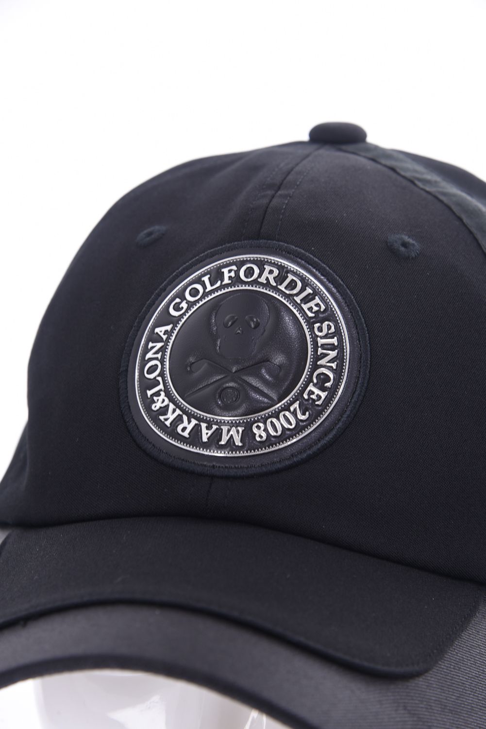 CIRCLED SKL CAP / スイングスカル サテンテープ BB キャップ  (ブラック）