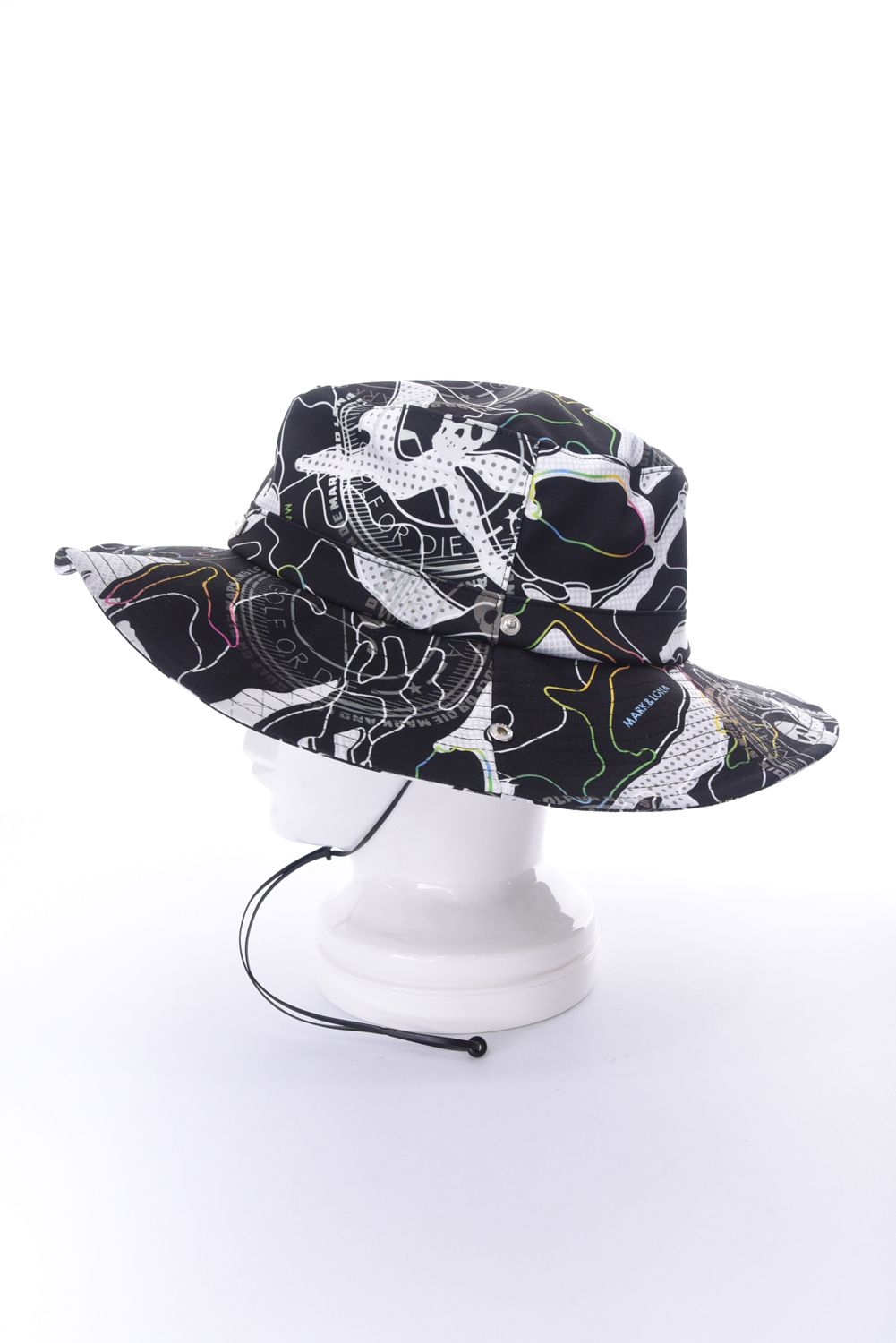 【26SS】 AXON CAMO FIELD HAT / ポリエステルツイル カモフラージュプリント サファリハット (ブラック)