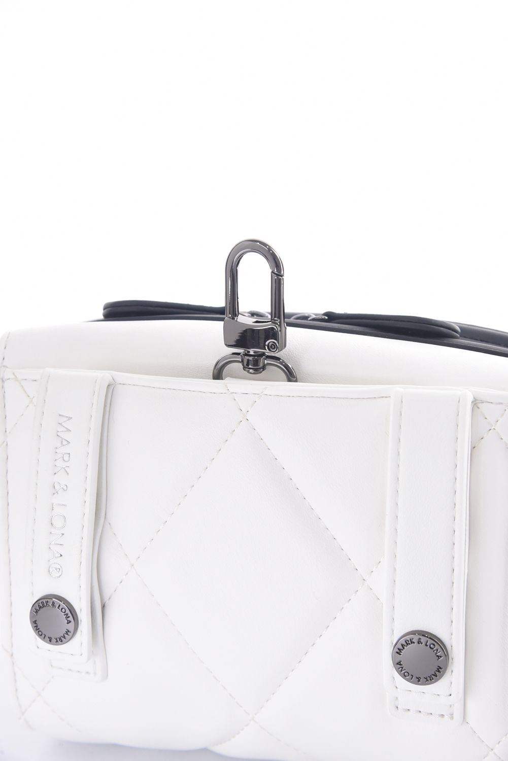 ETERNAL QUILTED 2-WAY BELT BAG / シンセティックレザー サークルスカル キルティング 2WAYウエストポーチ (ホワイト)