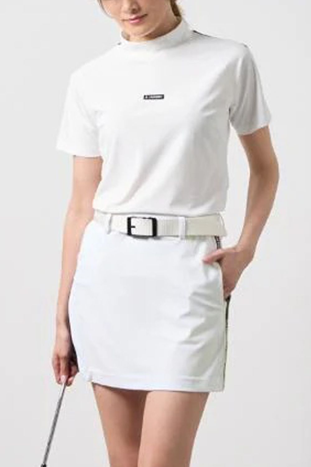 【26SS】 【レディース】 CONCEPT NOTES TAPING MOCK NECK / カノコ素材 デザインテープ モックネックTシャ (ホワイト)