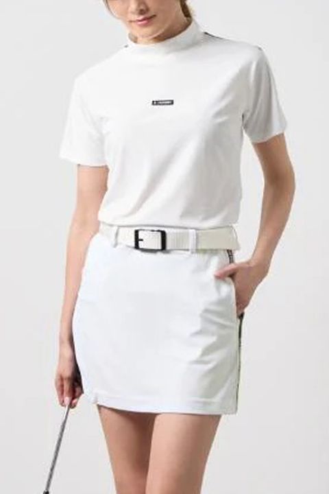 【26SS】 【レディース】 CONCEPT NOTES TAPING MOCK NECK / カノコ素材 デザインテープ モックネックTシャ (ホワイト)