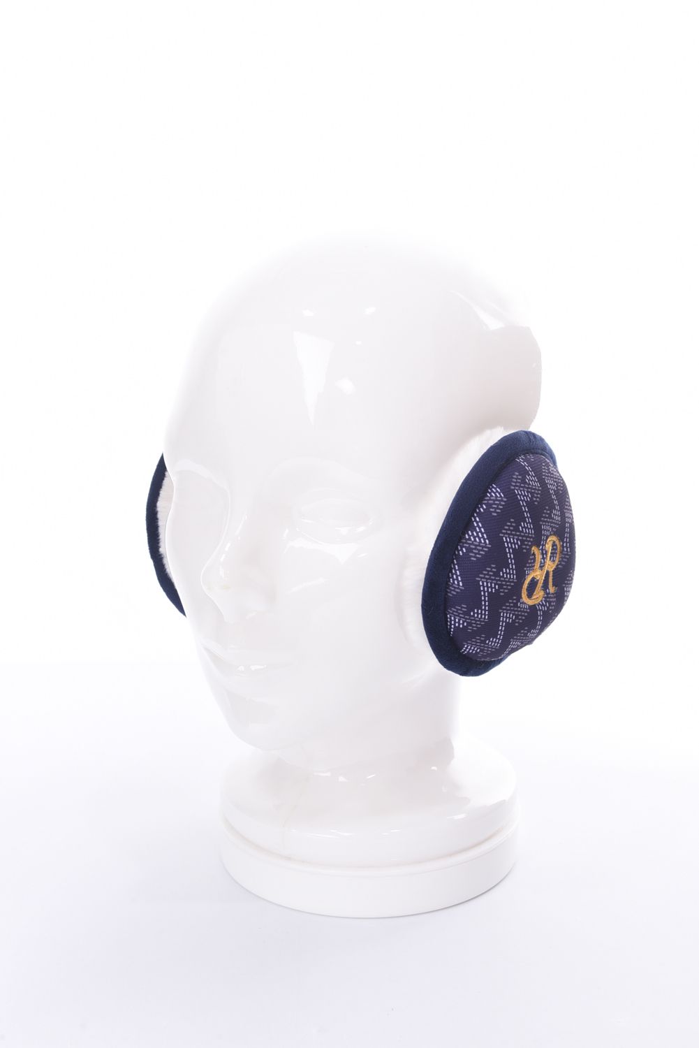 【プレゼント好適品】 GM EARMUFFS / ブランド オリジナルテキスタイル イヤーマフ (ネイビー)*