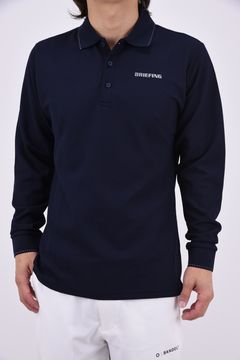 【26AW】 MEN’S BASIC LS POLO / ベーシック ブランドロゴ 長袖ポロシャツ (ネイビー)