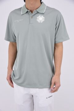 【26SS】 Hunakai Mesh Polo S/S（NeverUp） / メッシュ素材 バックプリント ポロシャツ (セージ)