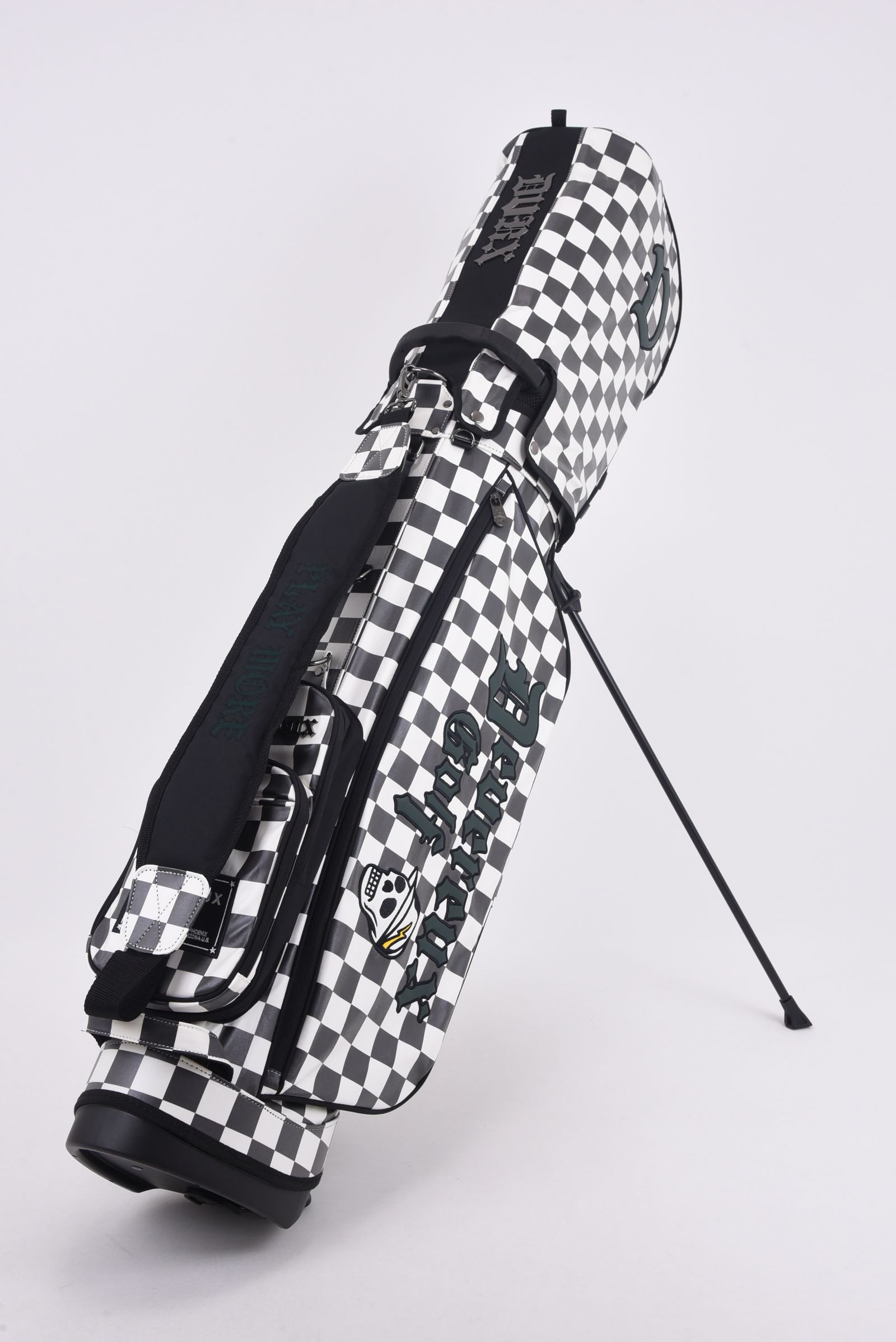 【銀行振込・代金引換不可】【返品・交換不可】 ALL CHECKER CADDIE BAG / 総チェック柄 スタンドタイプ キャディバッグ (ホワイト)