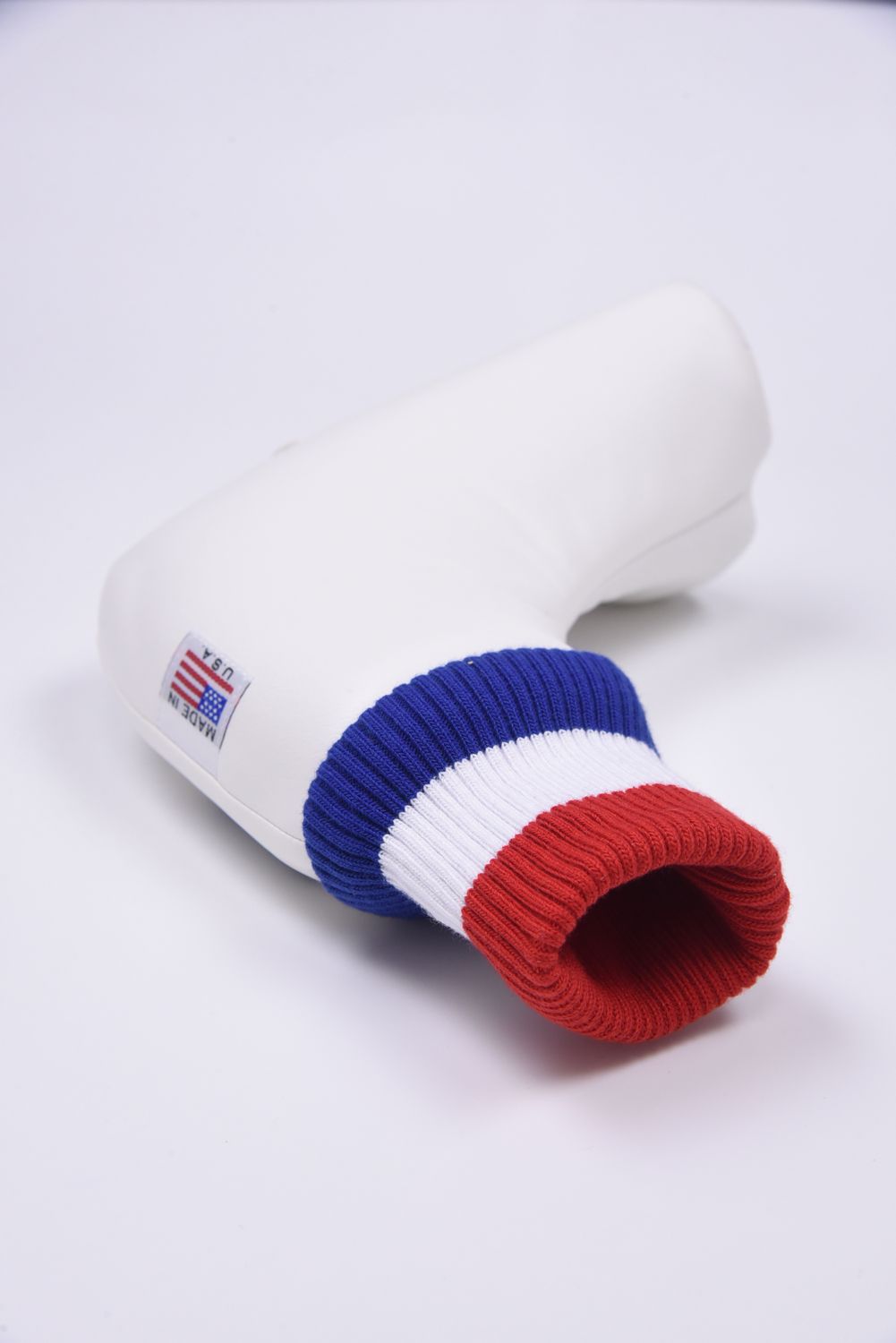 U-LEATHER PUTTER COVER / シンセティックレザー ワッペン ピンタイプ パターカバー (ニューポートホワイト)