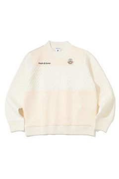 【2025AW】【レディース】 ALIGN HYBRID SWEATER / 異素材切り替え ケーブル編み ハイブリッドプルオーバー (オフホワイト)