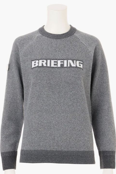【25AW】【レディース】 WS BIRDS EYE LOGO CREWNECK KNIT / フロントロゴ バーズアイパターン クルーネックニット (グレー)