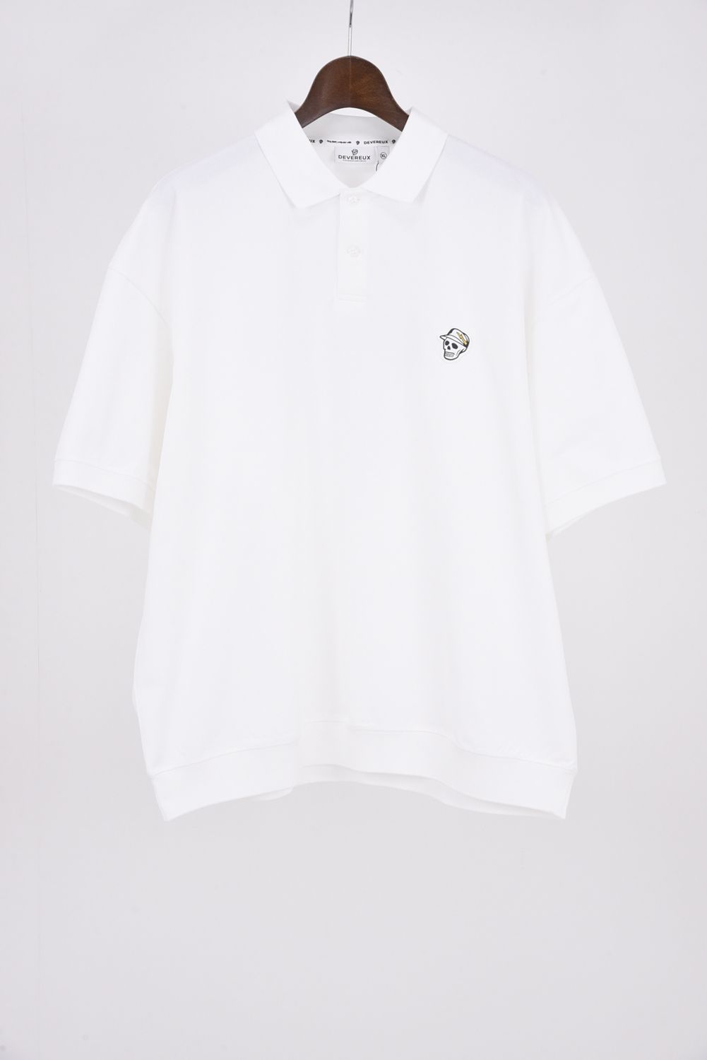 【26SS】 DVG TECH-SKULL CADDIE POLO / スカルロゴ ポロシャツ (ホワイト)