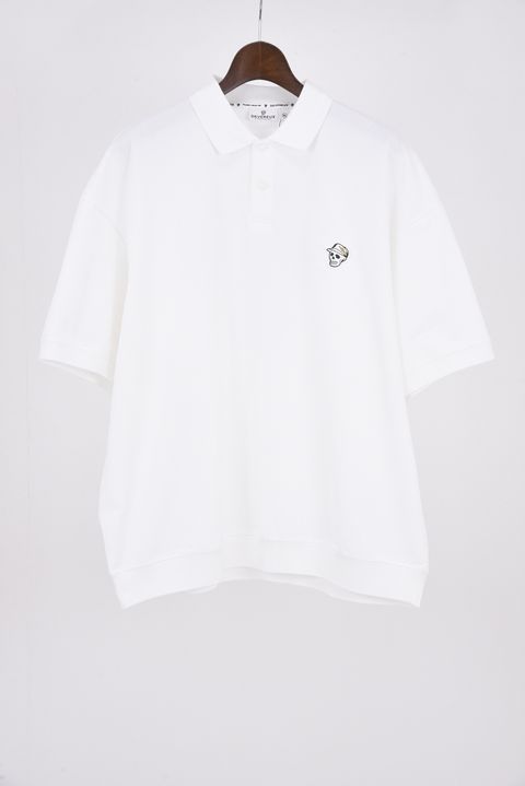 【26SS】 DVG TECH-SKULL CADDIE POLO / スカルロゴ ポロシャツ (ホワイト)