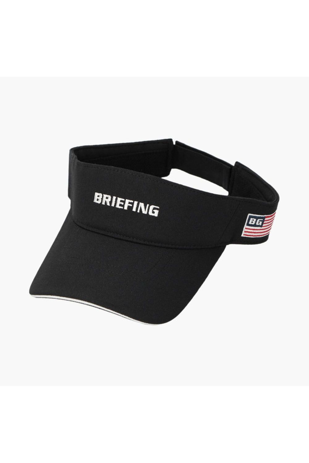 BRIEFING - MENS WASHED VISOR / ブランドロゴ刺繍 ウォッシュド サンバイザー (ブラック) | GOSSIP GOLF