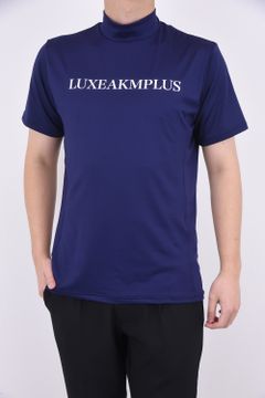 BASIC LOGO MOCK NECK T-SHIRTS / フロントロゴ モックネック Tシャツ (ネイビー)