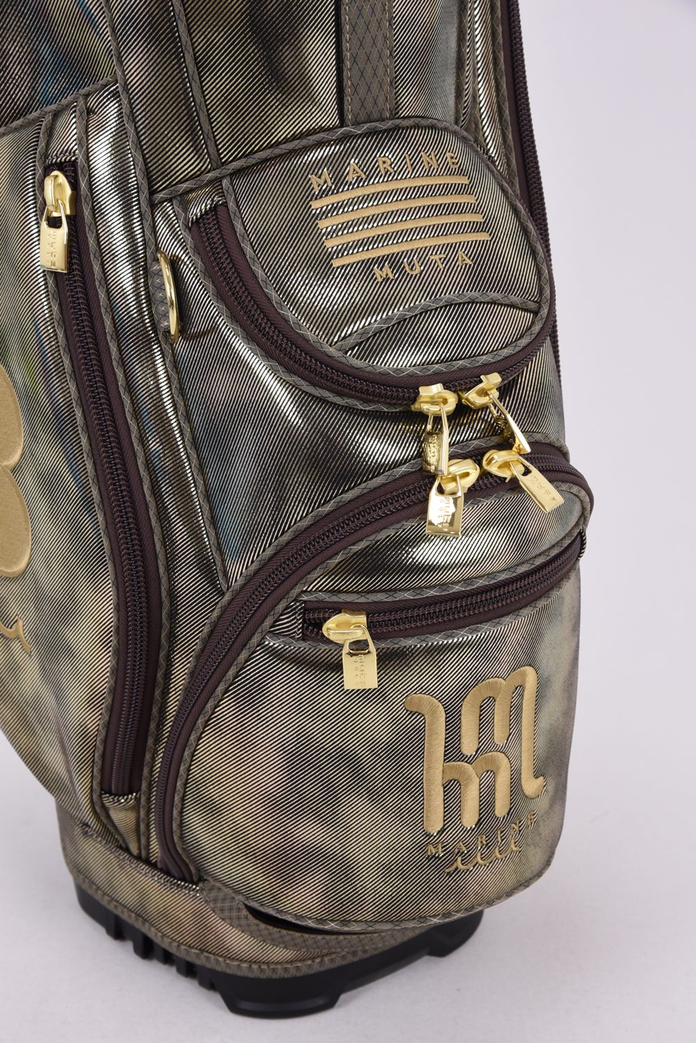 【26AW】 METALLIC CADDY BAG & HEAD COVER / メタリック 14分割 スタンドタイプ キャディバッグ&ヘッドカバーセット (ゴールド)