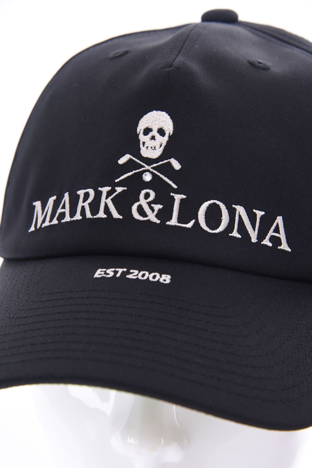 【26SS】 IRON SKULL CRYSTAL ACCENT CAP / アイアンスカル ブランドロゴ刺繍 ベースボールキャップ (ブラック)