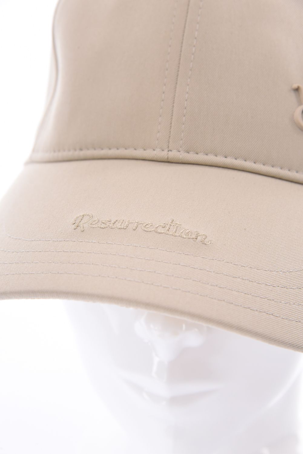 【26SS】 WIDE BRIM CAP / ブランドロゴ刺繍 本革ベルト つば広キャップ (ベージュ)*