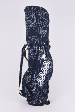 【銀行振込・代金引換不可】【返品・交換不可】 CADDY BAG & COVER / ボタニカル柄 キャディバッグ&ヘッドカバーセット (ネイビー)