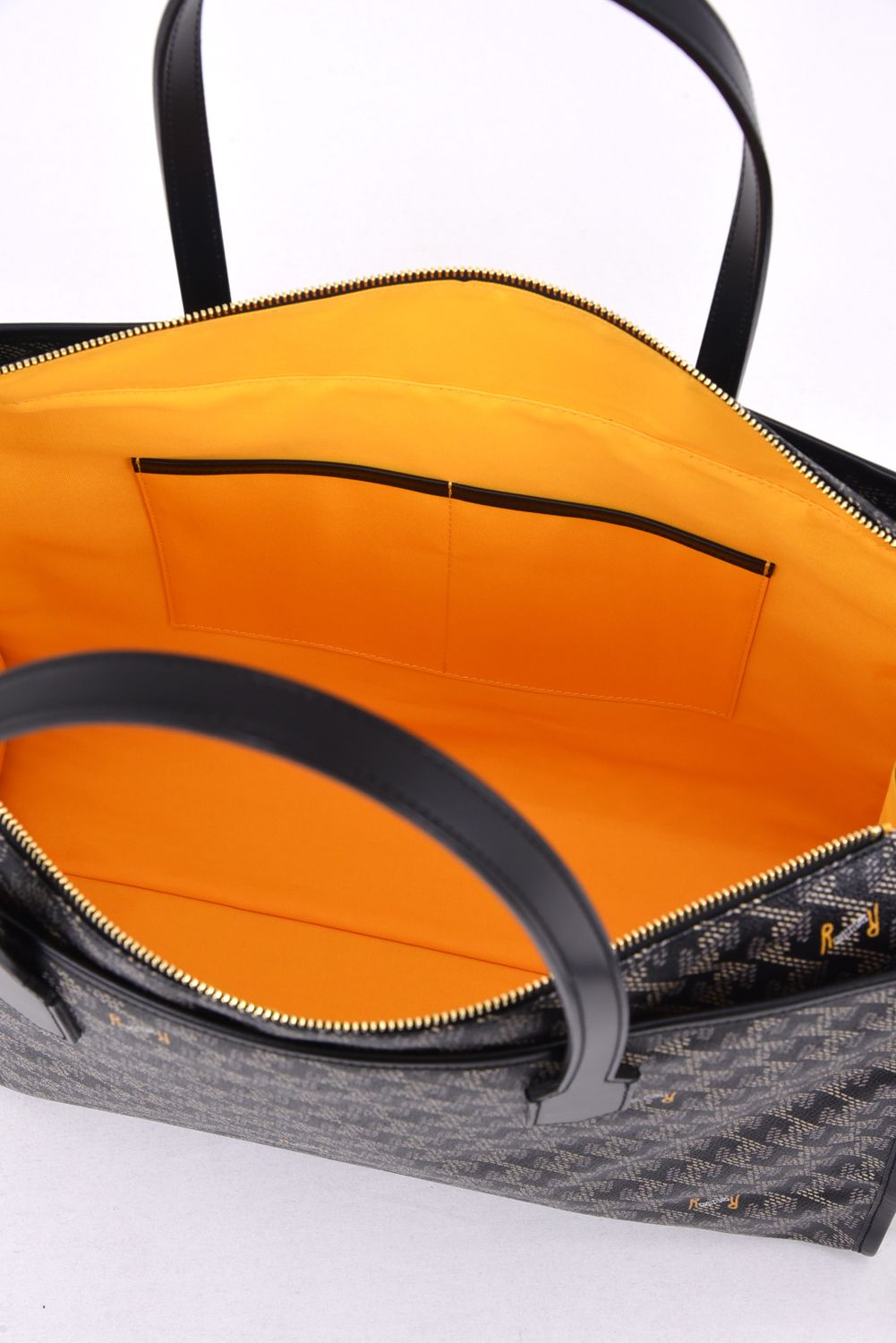 LANIUS SQUARE BIG (ラニウス スクエア ビッグ) / ブランドオリジナルテキスタイル ボストンバッグ ダークブラック*