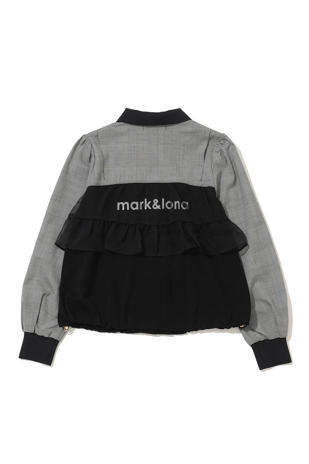 【2025AW】【レディース】 LUMINOUS DRAPED PANEL SHIRT JACKET / グレンチェック ロングスリーブシャツ (ブラック)