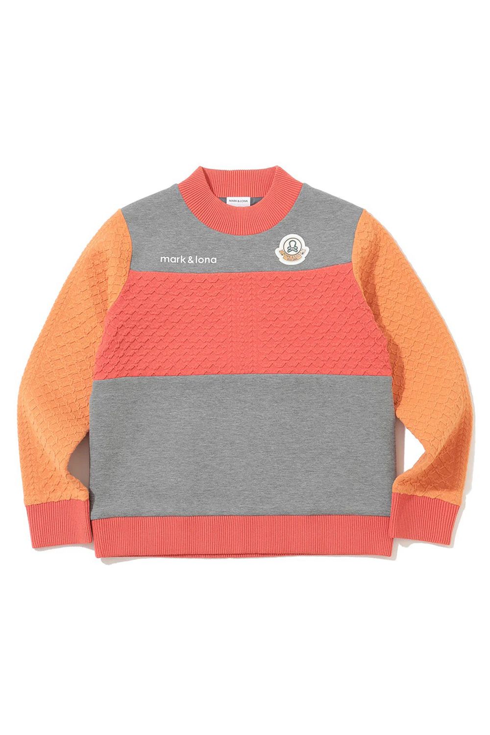 【2025AW】【レディース】 ALIGN HYBRID SWEATER / 異素材切り替え ケーブル編み ハイブリッドプルオーバー (オレンジ)