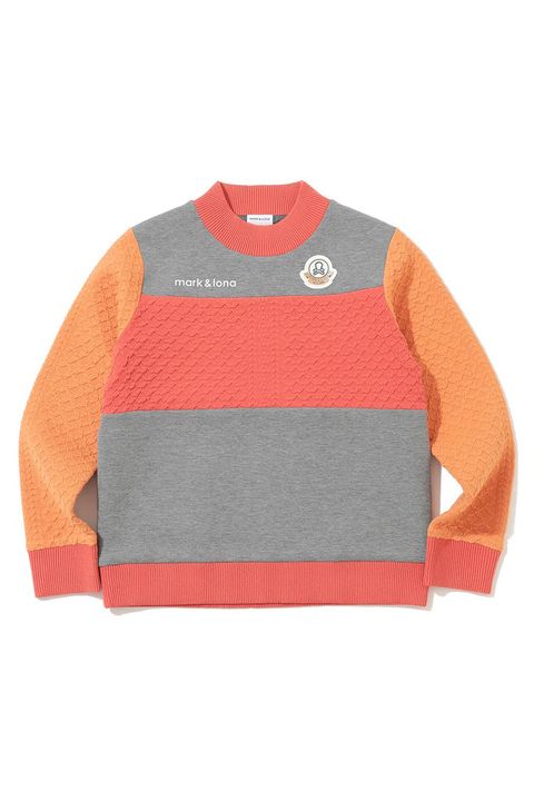 【2025AW】【レディース】 ALIGN HYBRID SWEATER / 異素材切り替え ケーブル編み ハイブリッドプルオーバー (オレンジ)