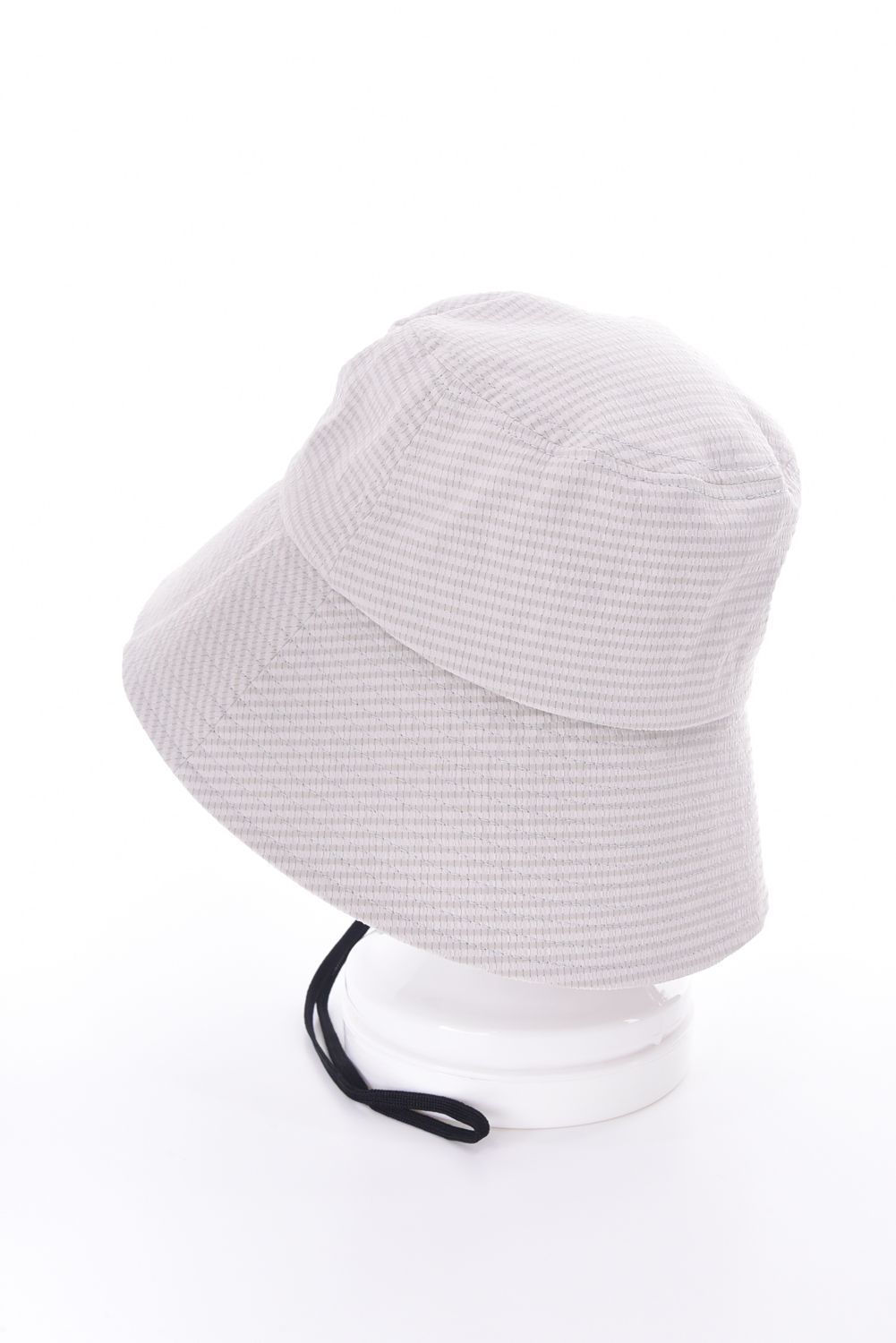 【26SS】【レディース】 WOMEN'S SEERSUCKER CORD STRAP WIDE HAT / シアサッカー コードストラップ付き バケットハット (ベージュ)