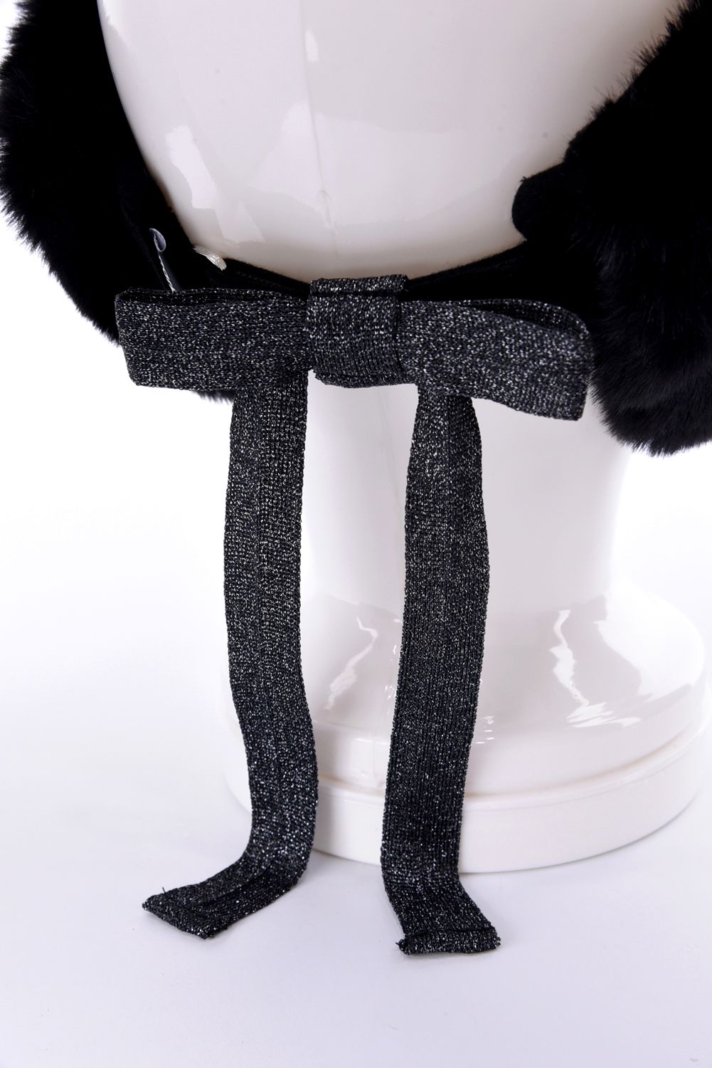 【26AW】【レディース】 FLEUR FUR RIBBON VISOR / 3Dロゴ刺繍 イヤーマフ付き 2WAYリボンサンバイザー (ブラック)