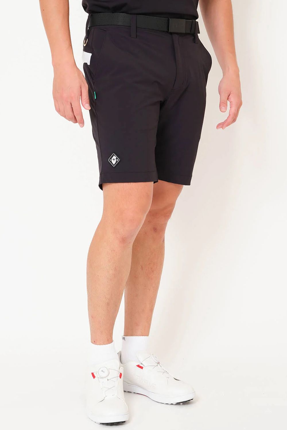 【26SS】 OZ SHORTS / ストレッチナイロン バックロゴライン ショートパンツ (ブラック)