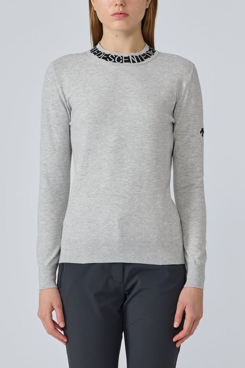 【25AW】【レディース】 レーヨン混モックネックセーター (グレー)