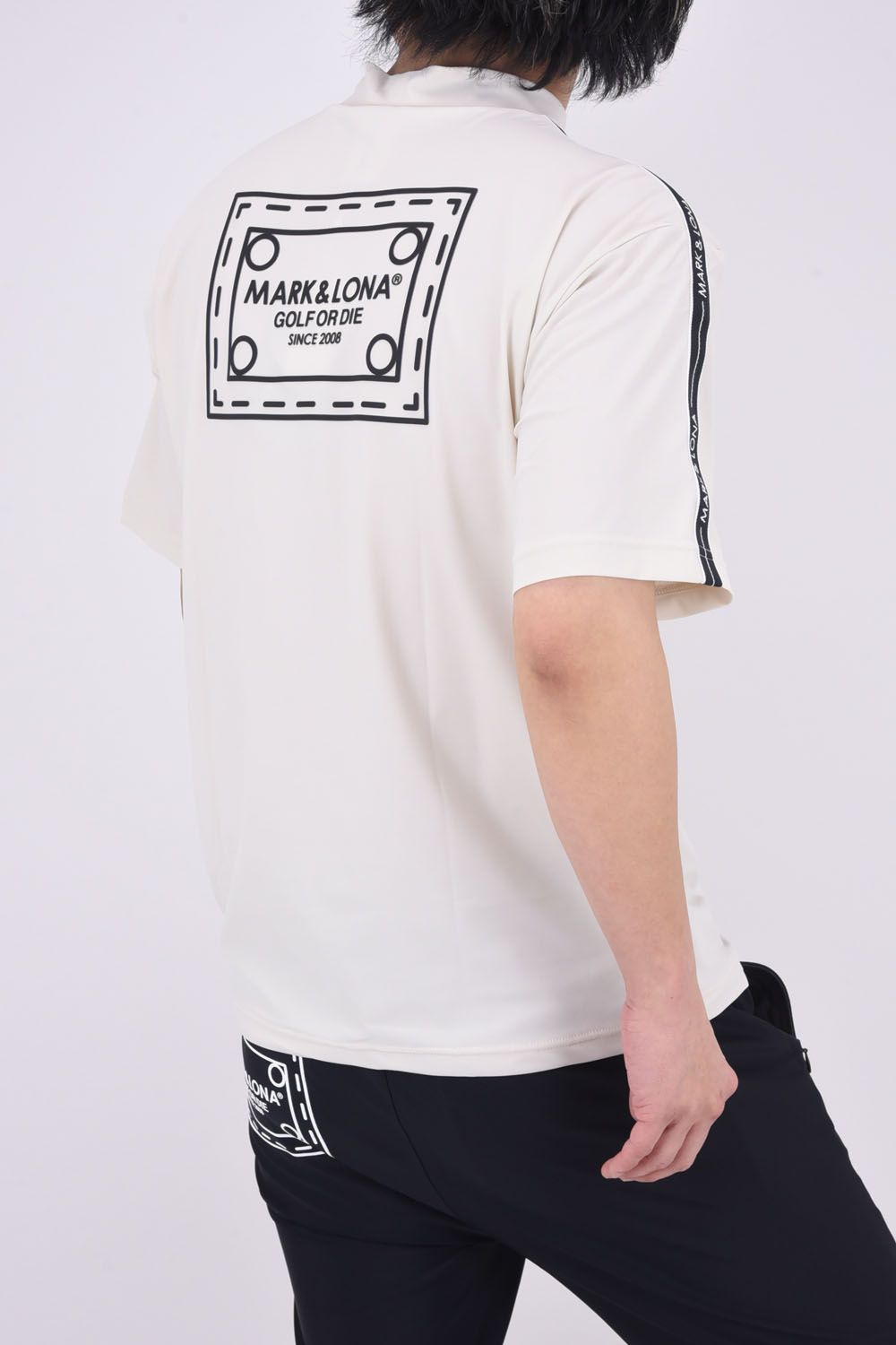 HERALD®️-FIT TEE / グログラン風テープ オーバーサイズ モックネック Tシャツ (アイヴォリー)