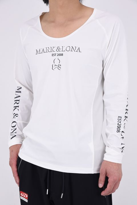 【26SS】 HEC U-NECK UV BASE LAYER / ブランドロゴ ロングスリーブ Uネック サマーインナーTシャツ (ホワイト)