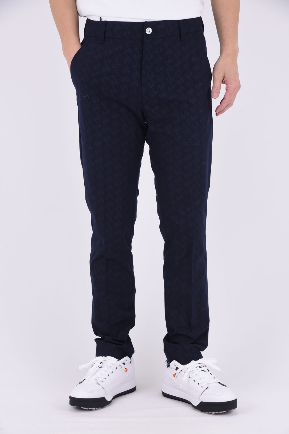 【25SS】GM EMBOSS LONG PANTS / オリジナルテキスタイル ロングパンツ (ネイビー)*