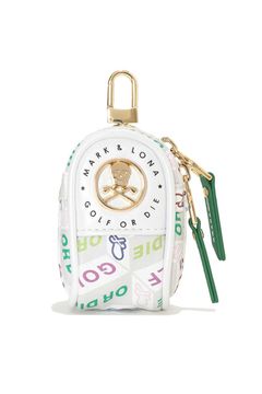 DÉPÊCHE BALL CASE / シンセティックレザー ジオメトリックパターン ボールポーチ (ホワイト)