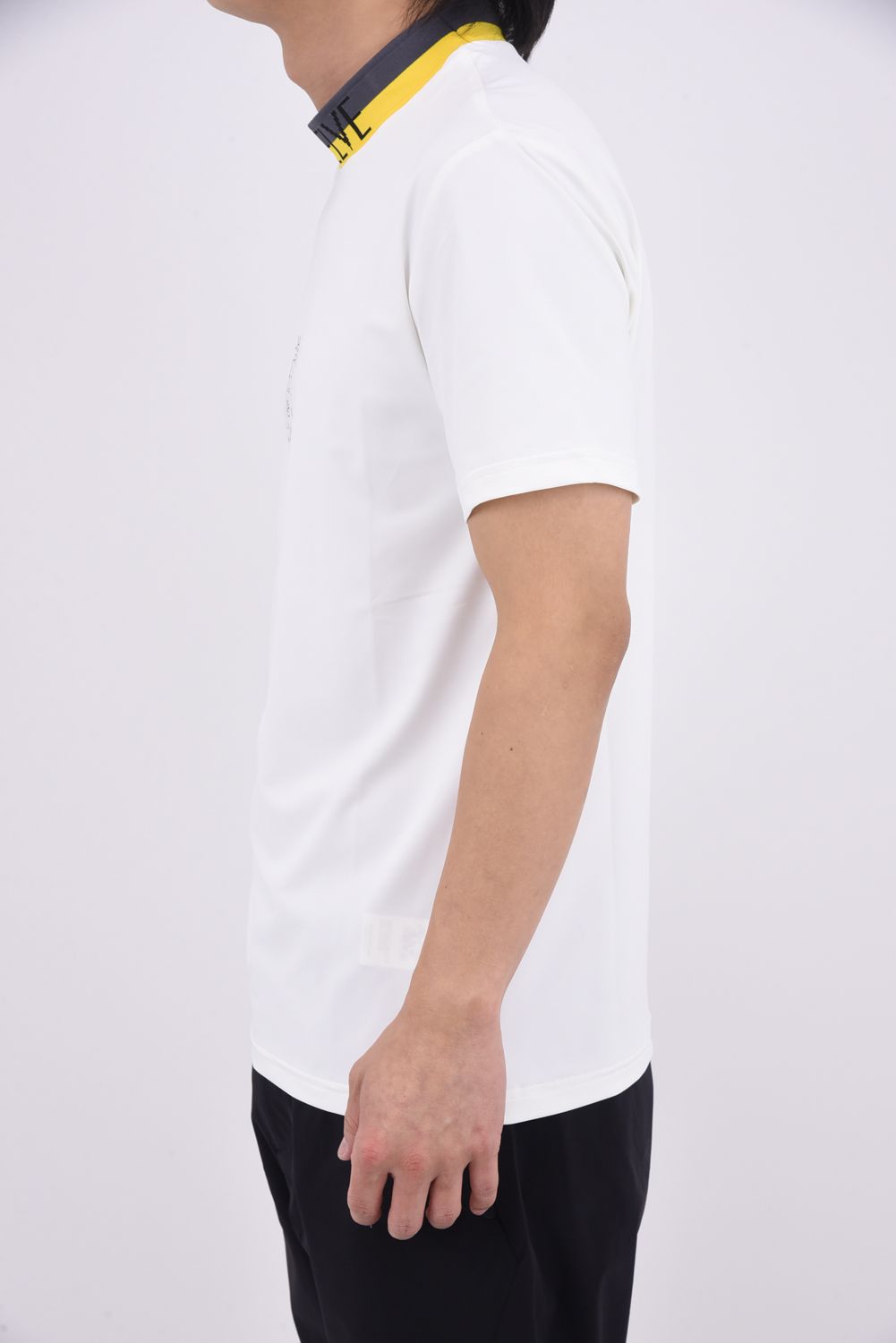 【26SS】 ONE HAND MOCK / バイカラージャカード モックネックTシャツ (ホワイト)