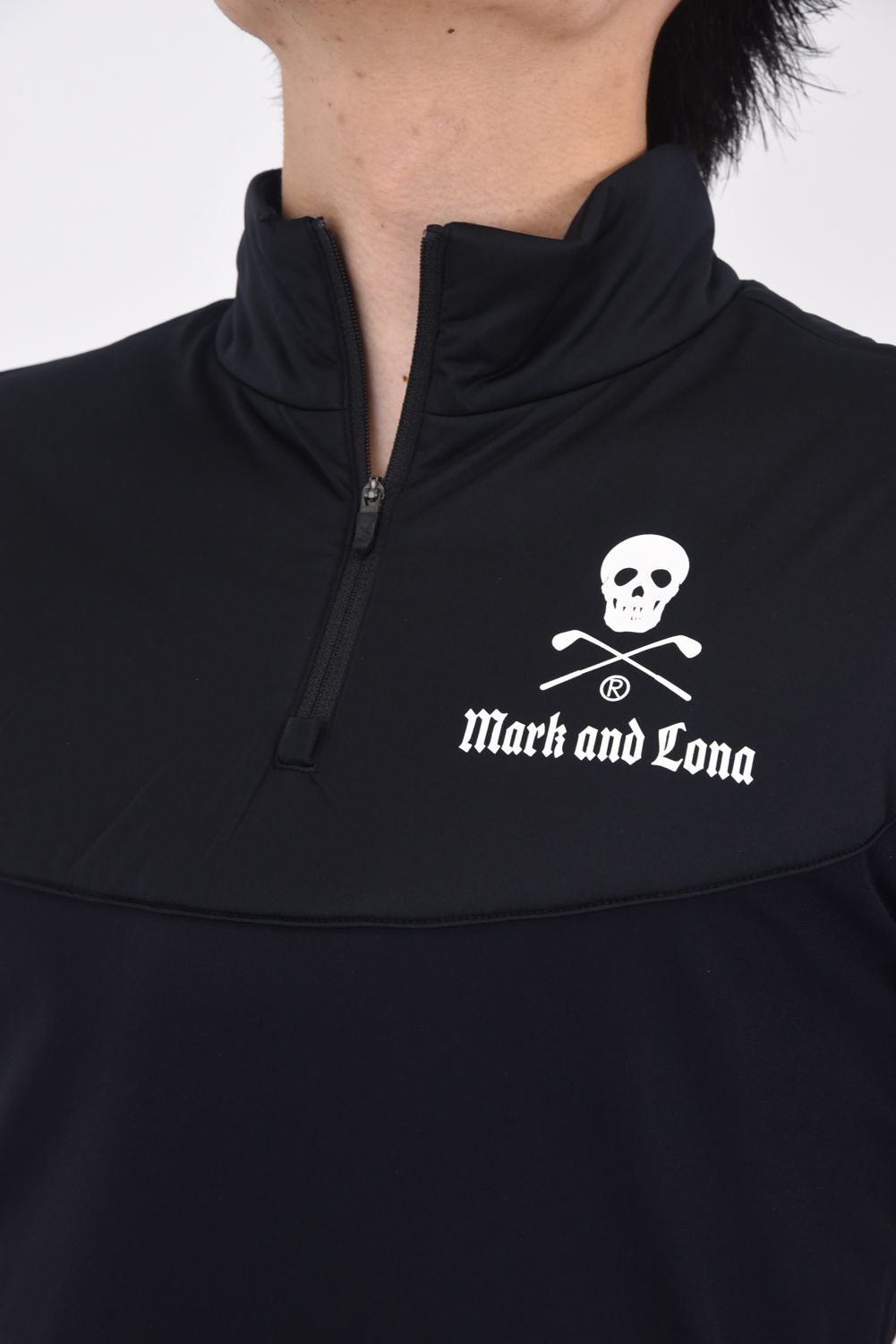 MARK & LONA MA GOLF ジップアップセーター ブラック 裏起毛