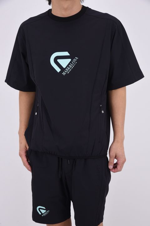 【26SS】【CODE COLLECTION】 PTMT / ストレッチナイロン クルーネックプルオーバー (ブラック)