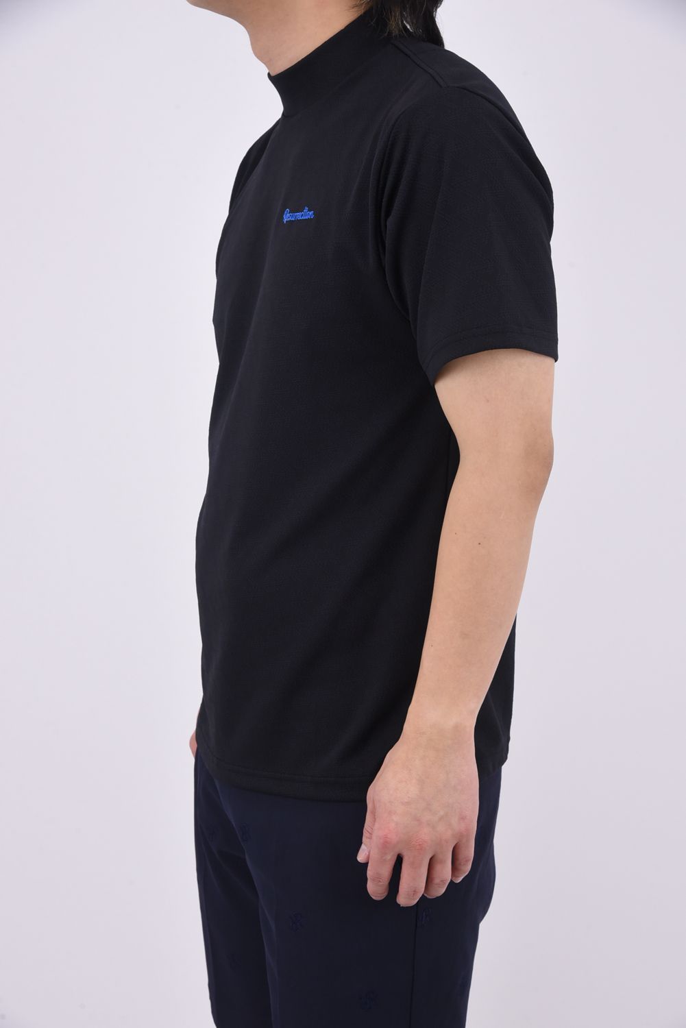 【25SS】 MENS GM JACQUARD MOCK NECK / ジャガード モックネックTシャツ (ブラック)