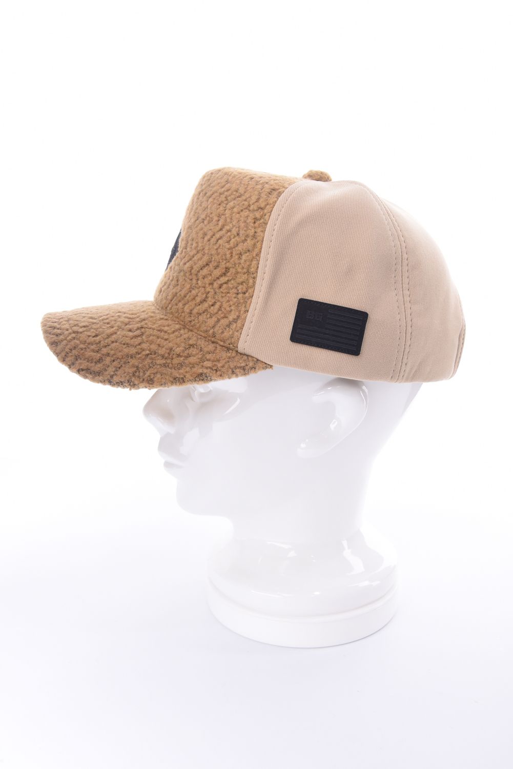 MEN’S WOOL BOA CAP / ウール混 ダイヤモンドロゴ ボアキャップ (ベージュ)