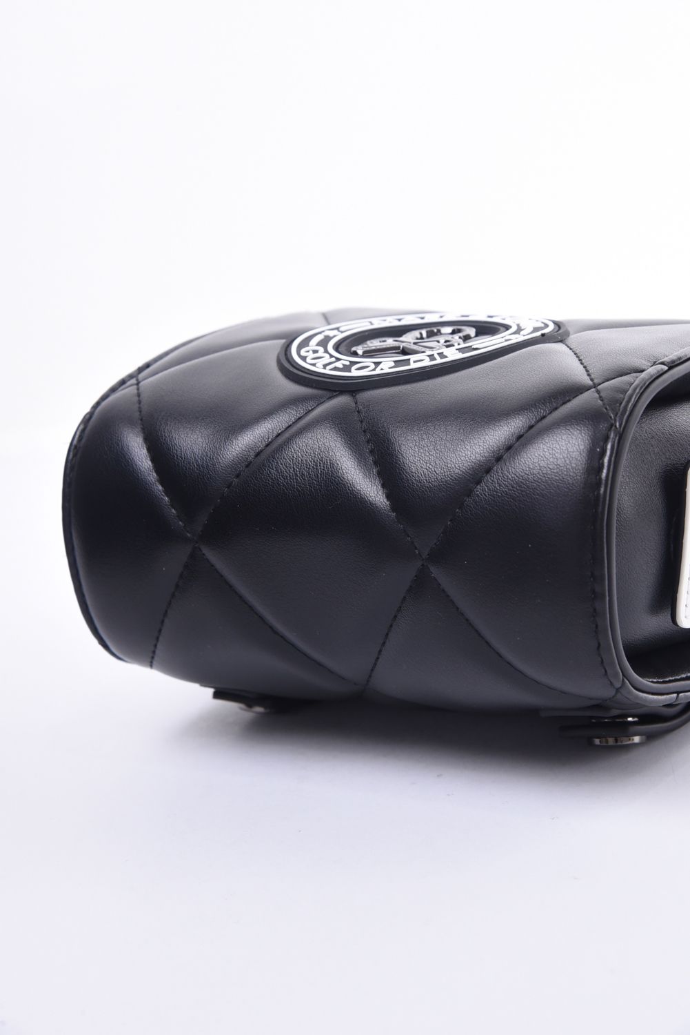 ETERNAL QUILTED 2-WAY BELT BAG / シンセティックレザー サークルスカル キルティング 2WAYウエストポーチ (ブラック)