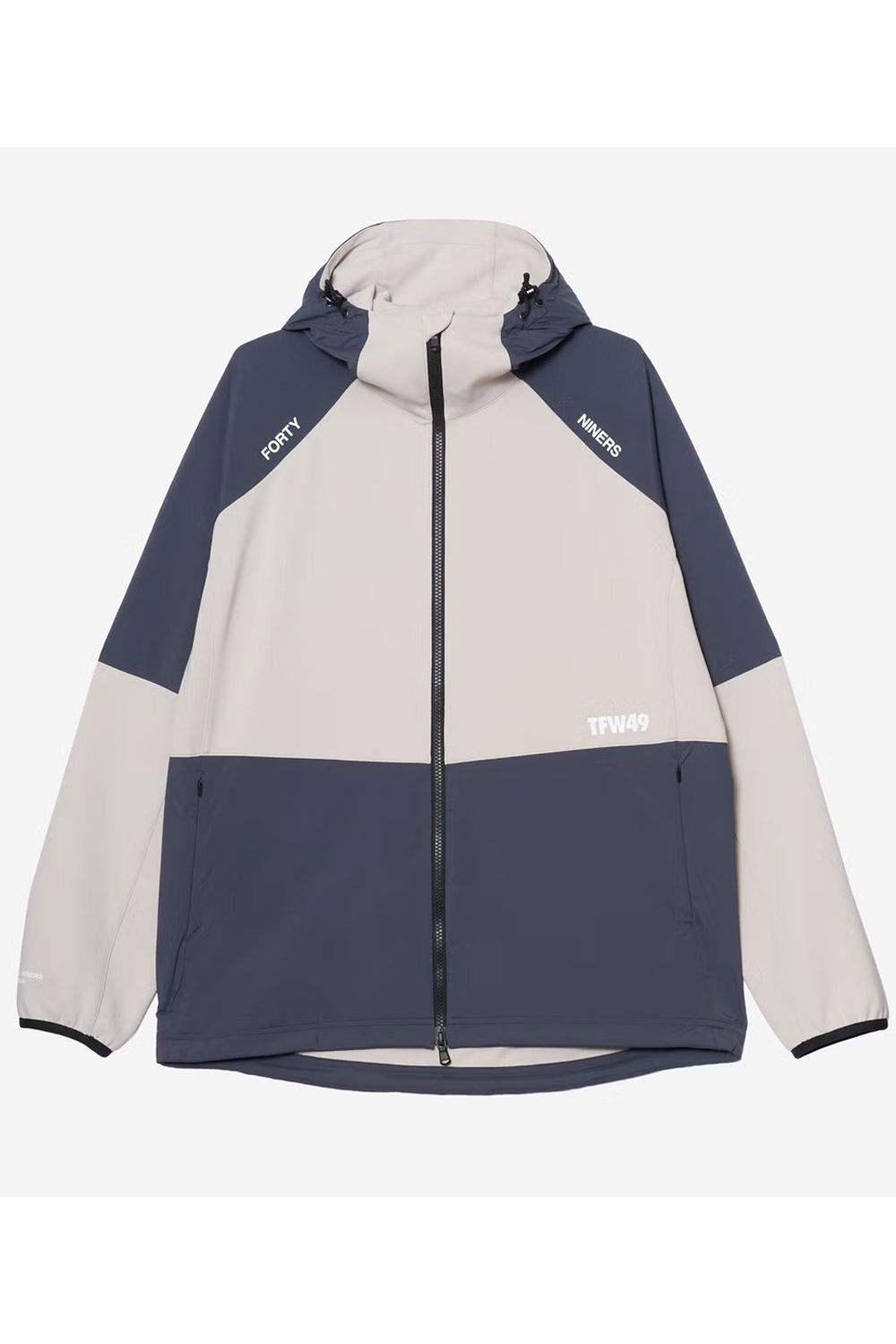 【26AW】 ACTIVE HOODED JACKET / ストレッチナイロン&ダンボールニット フーデッドジャケット (グレージュ/チャコール)