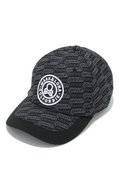 DÉPÊCHE EMBROIDERY CAP / ジオメトリック総柄 サークルスカル刺繍 ベースボールキャップ (ブラック)