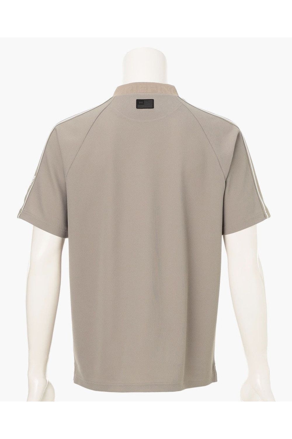 【26SS】 MEN'S LINE HIGHNECK RF / カノコ生地 ラインロゴテープ リラックスフィット モックネックTシャツ (ライトブラウン)