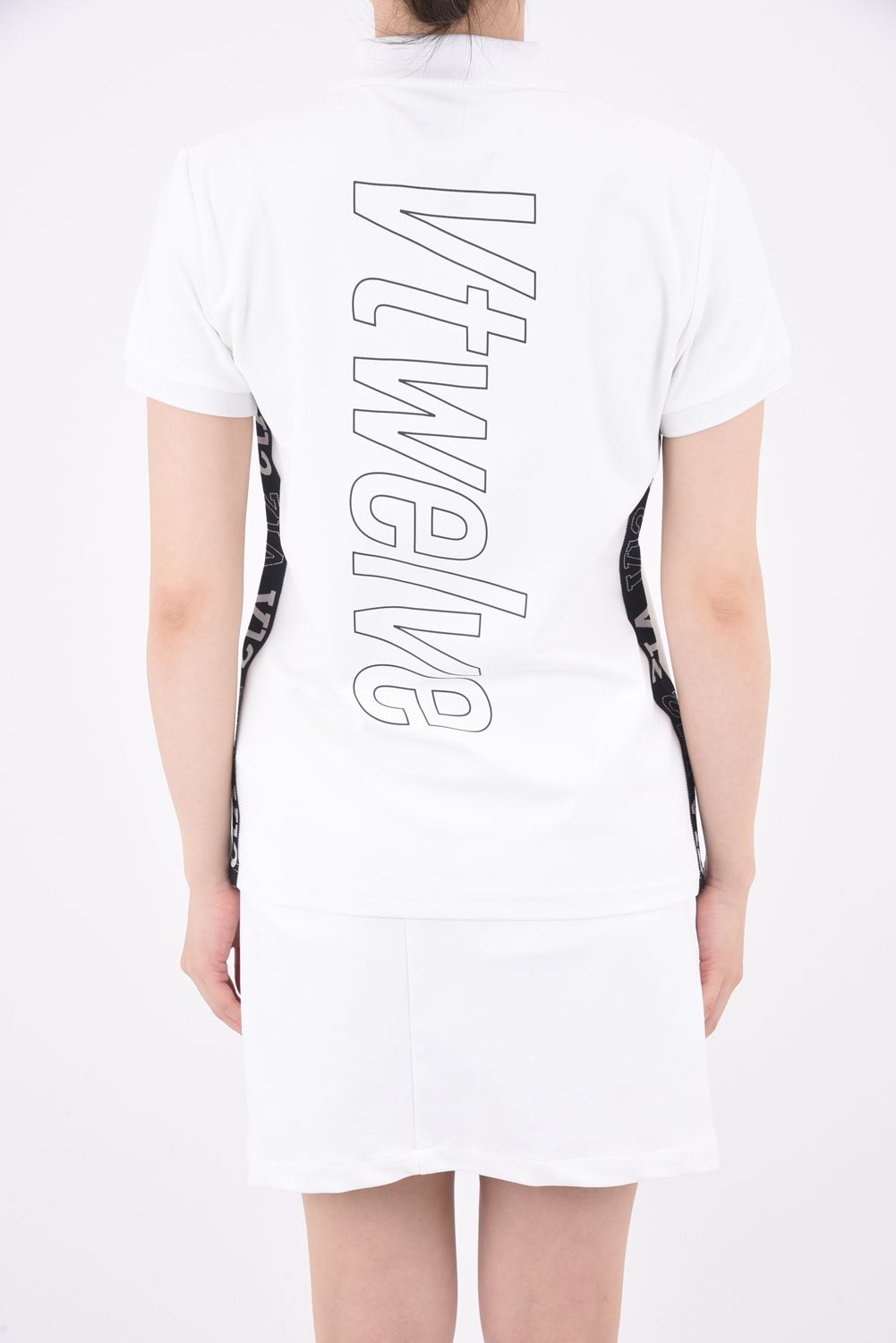 【レディース】 BACK O/L POLO / アウトラインロゴ ポロシャツ (ホワイト)