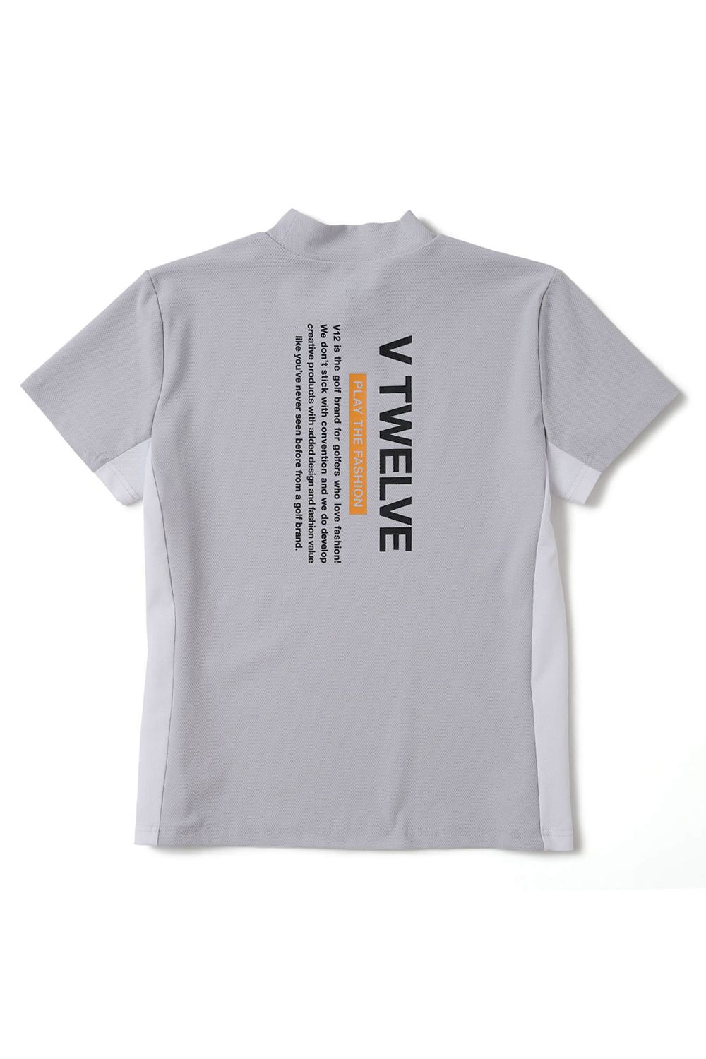 【26SS】 【レディース】 EXP MOCK / メッセージプリント バイカラー モックネックTシャツ (グレー)