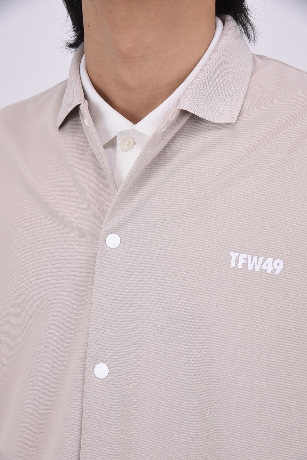 【26SS】 LUXURY SPORTY SHIRT / ドライタッチ サイドパネル スポーティシャツ (ライトベージュ)