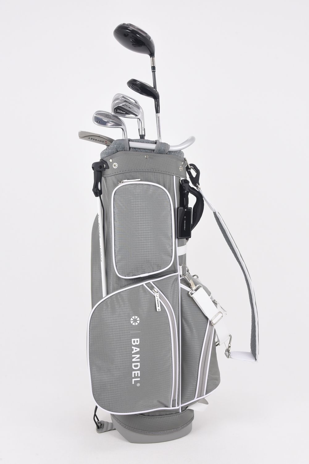 BANDEL GOLF - 【銀行振込・代金引換不可】【返品・交換不可】 RIPSTOP STAND CADDYBAG / リップストップ  スタンドキャディバッグ (グレー/ホワイト) | GOSSIP GOLF